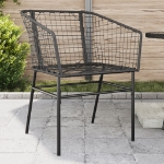 Sedie da Giardino Set 2 pz Polyrattan Nero