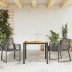 Sedie da Giardino Set 2 pz Polyrattan Nero