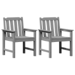 Sedie da Pranzo 2 pz Grigio Chiaro HDPE