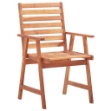 Sedie da Pranzo da Esterni 4 pz in Legno Massello di Acacia