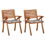 Sedie da Pranzo da Giardino con Cuscini 2 pz Massello di Acacia