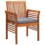 Sedie da Pranzo Giardino con Cuscini 4 pz Legno Massello Acacia