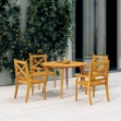 Sedie da Pranzo per Esterni 4pz Grigio Legno Massello di Acacia