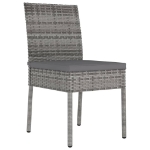 Sedie da Pranzo per Giardino 4 pz in Polyrattan Grigio