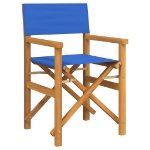 Sedie da Regista Pieghevoli 2 pz Blu in Legno Massello di Teak