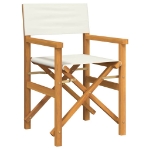 Sedie da Regista Pieghevoli 2 pz Crema Legno Massello di Teak