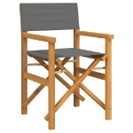 Sedie da Regista Pieghevoli 2 pz Grigio Legno Massello di Teak