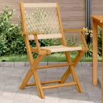 Sedie Giardino 2 pz Beige Legno Massello Acacia e Polipropilene