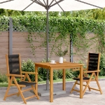 Sedie Giardino 2 pz Nere Legno Massello Acacia e Polipropilene