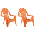 Sedie Giardino 2pz Bambini Arancioni 37x34x44 PP Aspetto Legno