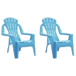 Sedie Giardino 2pz Bambini Blu 37x34x44cm PP Aspetto in Legno