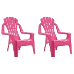 Sedie Giardino 2pz Bambini Rosa 37x34x44cm PP Aspetto in Legno
