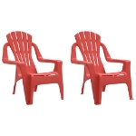 Sedie Giardino 2pz Bambini Rosse 37x34x44cm PP Aspetto in Legno