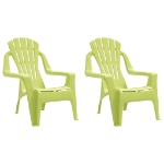 Sedie Giardino 2pz Bambini Verdi 37x34x44cm PP Aspetto in Legno