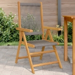 Sedie Giardino 2pz Grigie Legno Massello Acacia e Polipropilene