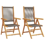 Sedie Giardino 2pz Grigie Legno Massello Acacia e Polipropilene