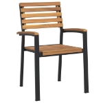 Sedie Giardino Impilabili 2 pz Legno Massello Acacia e Metallo