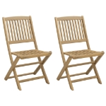 Sedie Giardino Pieghevoli 2 pz 57x48,5x90 cm Massello Acacia