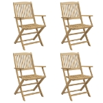Sedie Giardino Pieghevoli 4 pz 57,5x54,5x90 cm Massello Acacia