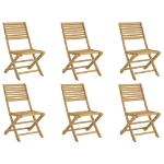Sedie Giardino Pieghevoli 6 pz 48,5x61,5x87 cm Massello Acacia