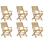 Sedie Giardino Pieghevoli 6pz 54,5x61,5x86,5 cm Massello Acacia