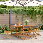 Sedie Giardino Pieghevoli 6pz Antracite Tessuto Legno Massello