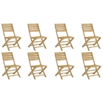 Sedie Giardino Pieghevoli 8 pz 48,5x61,5x87 cm Massello Acacia