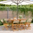 Sedie Giardino Pieghevoli 8pz Beige Polyrattan e Legno Massello