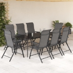 Sedie Pieghevoli da Giardino 8 pz Grigie in Polyrattan