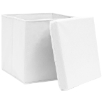 Contenitori con Coperchi 4 pz 28x28x28 cm Bianco