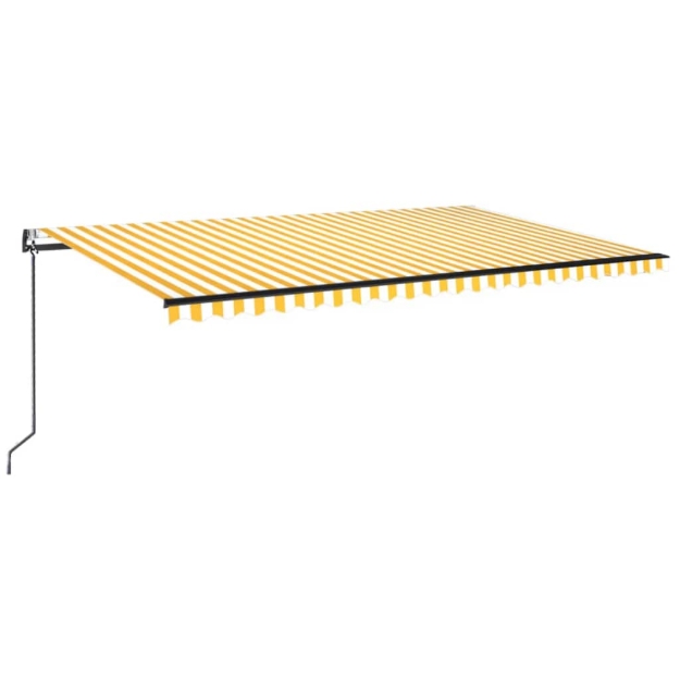 Tenda Automatica con Sensore Vento LED 500x350 cm Gialla Bianca