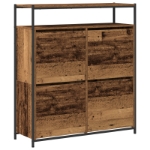 Mobile per Scarpe con 4 Cassetti Ribaltabili Legno Invecchiato 100x34x112 cm