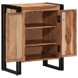 Mobile per scarpe Nero 30x30x40 cm in legno massello di acacia e acciaio