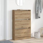 Cabinet per scarpe in rovere artigianale 80x21x125,5 cm in legno ingegnerizzato