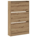 Cabinet per scarpe in rovere artigianale 80x21x125,5 cm in legno ingegnerizzato