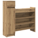 Mobiletto per Scarpe Rovere Artigianale 100.5x28x100 cm Legno Ingegnerizzato