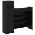 Mobile per scarpe Rovere Nero 100.5x28x100 cm Legno ingegnerizzato