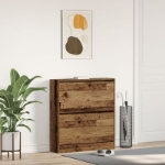 Mobile per Scarpe con Cassetto Flip in Legno Antico 80x21x87,5 cm