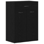 Armadio Scarpe Nero Rovere 60x35x84 cm in Legno Ingegnerizzato