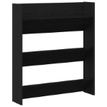 Armadio per scarpe Nero Rovere 80x18x90 cm in legno ingegnerizzato