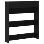 Armadio per scarpe Nero Rovere 80x18x90 cm in legno ingegnerizzato