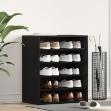Mobiletto per scarpe Nero Rovere 60x35x70 cm in legno ingegnerizzato