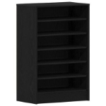 Mobile per scarpe Nero Rovere 60x35x92 cm in legno ingegnerizzato