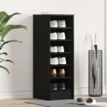 Armadio per scarpe Nero Rovere 32x35x92 cm in legno ingegnerizzato