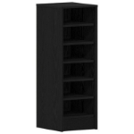 Armadio per scarpe Nero Rovere 32x35x92 cm in legno ingegnerizzato