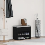 Panca Hall in Nero Rovere 60x30x45 cm in Legno ingegnerizzato