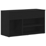 Panca da ingresso nera in rovere 60x30x45 cm in legno