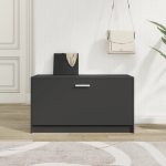 Scarpiera Nera 80x24x45 cm in Legno Multistrato