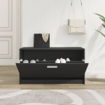 Scarpiera Nera 80x24x45 cm in Legno Multistrato