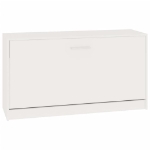 Panca Porta Scarpe Bianco Lucido 80x24x45 cm Legno Multistrato